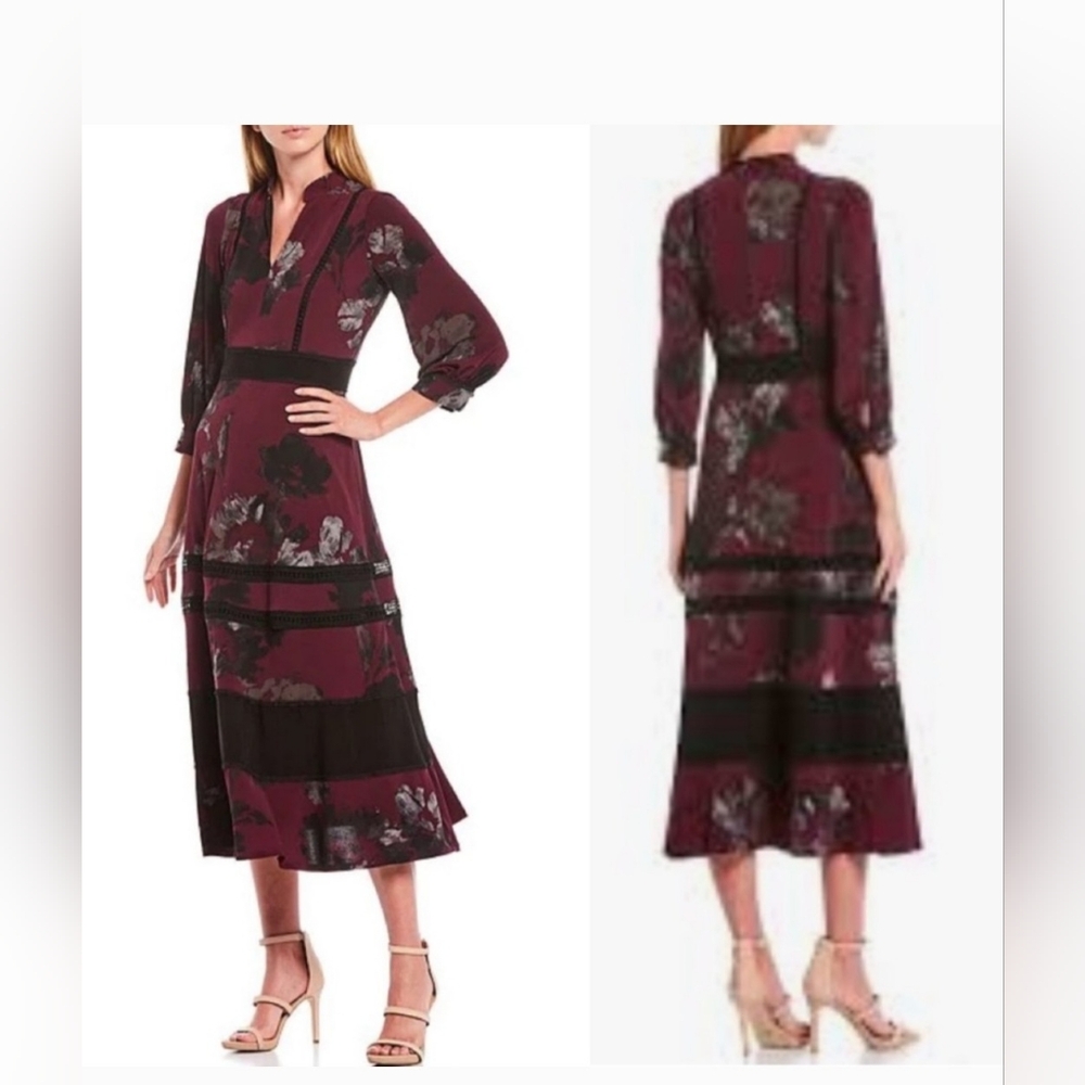 Taylor Midi Burgundy dress
